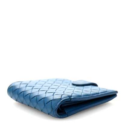 Bottega Veneta Nappa Intrecciato Mini Wallet Blue 4 of 8