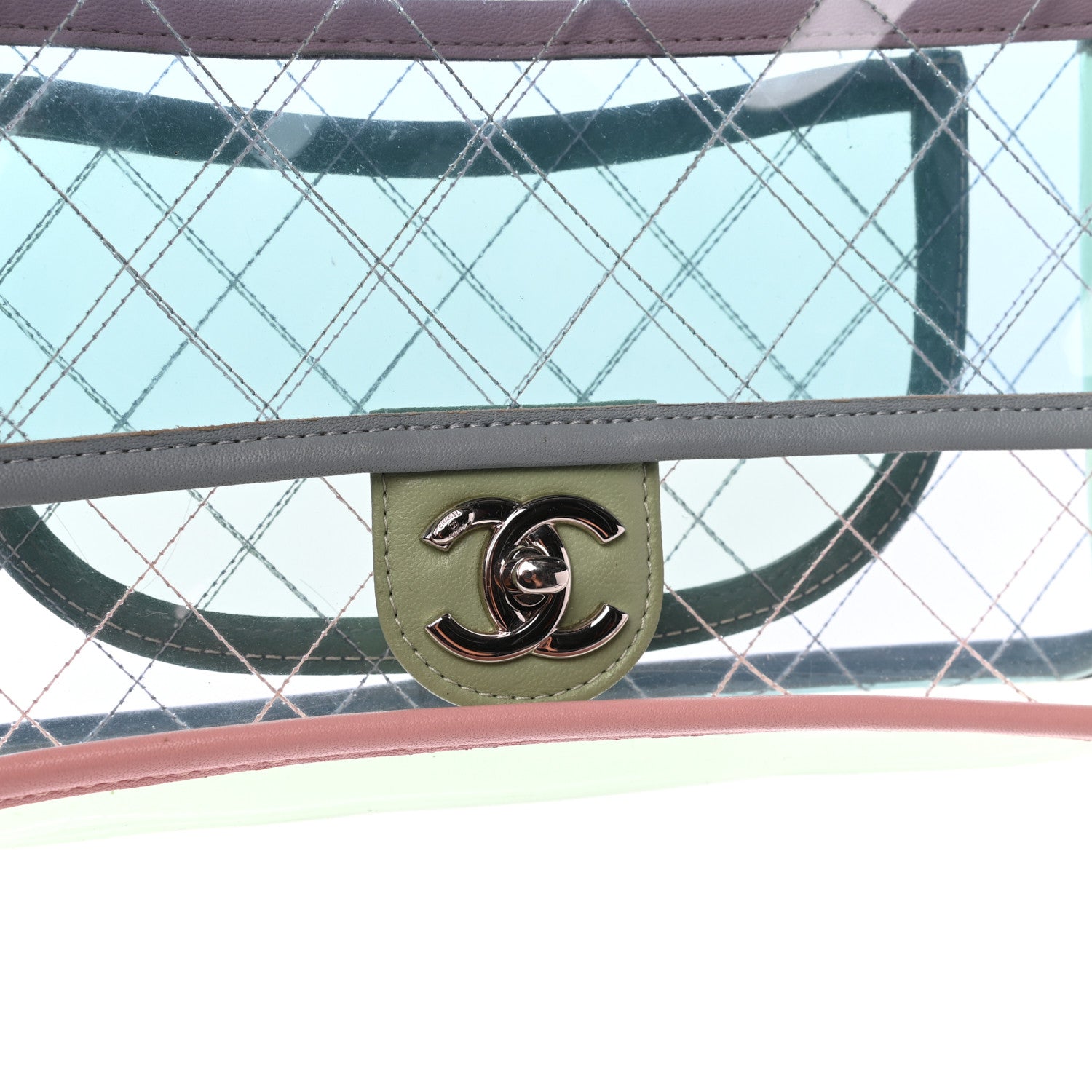 Chanel Lambskin PVC Quilted Medium Coco Splash Flap Blue Green 11 of 11