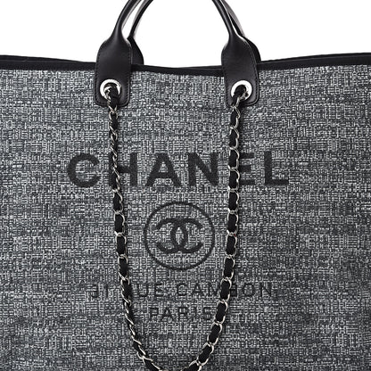 Chanel Canvas Extra Large Deauville Tote Charcoal 7 of 9