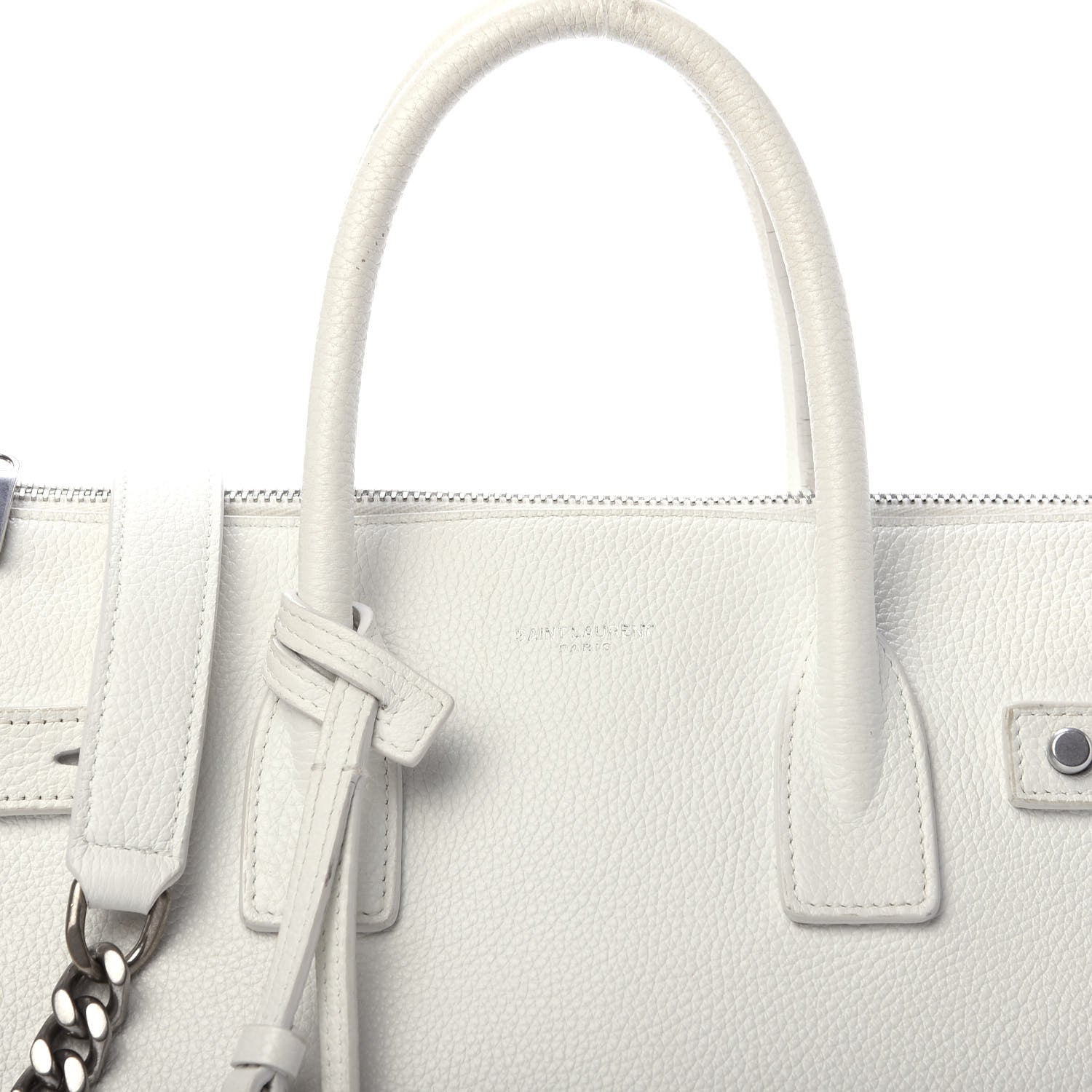 Saint Laurent Grained Calfskin Baby Supple Sac De Jour White 16 of 22