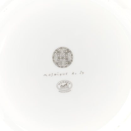 Hermes Porcelain Mosaique au 24 Platine Dessert Plate 8.3 Set of 2 5 of 7