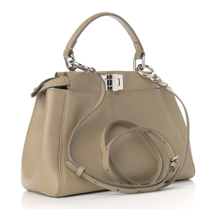 Fendi Nappa Mini Peekaboo Iconic Satchel Tortora 3 of 13