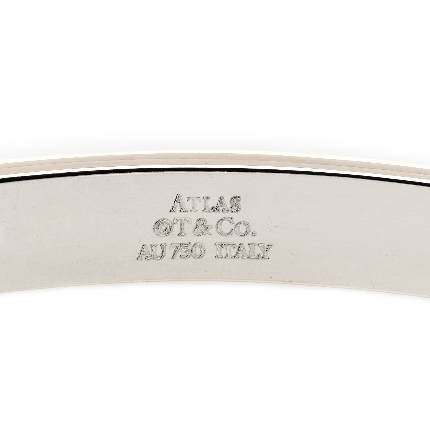 Tiffany 18K White Gold Diamond Atlas Closed Hinged Bangle Bracelet 3 of 4