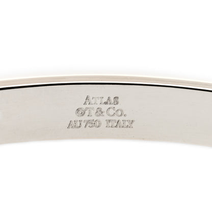 Tiffany 18K White Gold Diamond Atlas Closed Hinged Bangle Bracelet 3 of 4