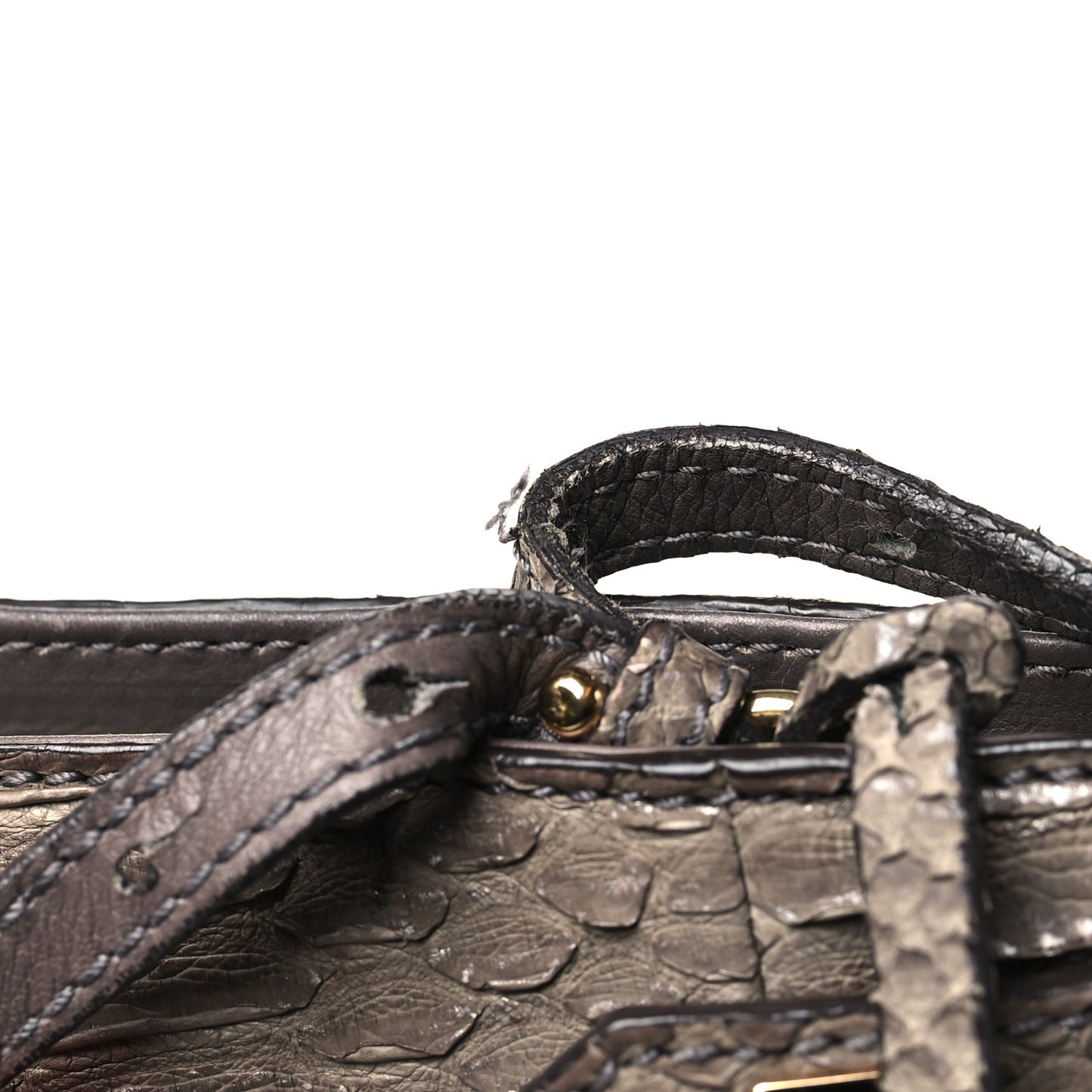 Snakeskin Gancio Satchel Clutch
