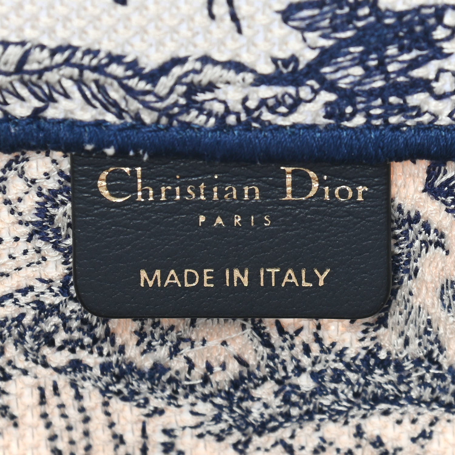 Christian Dior Canvas Embroidered Medium Dioriviera Toile De Jouy Book Tote Blue 9 of 9