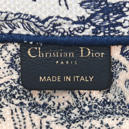 Christian Dior Canvas Embroidered Medium Dioriviera Toile De Jouy Book Tote Blue 9 of 9