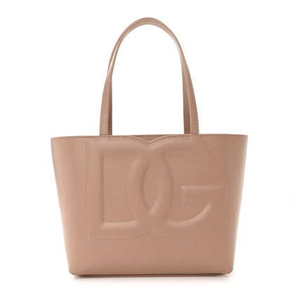 Dolce & Gabbana Calfskin Small DG Logo Shopper Tote Cipria 1 of 9