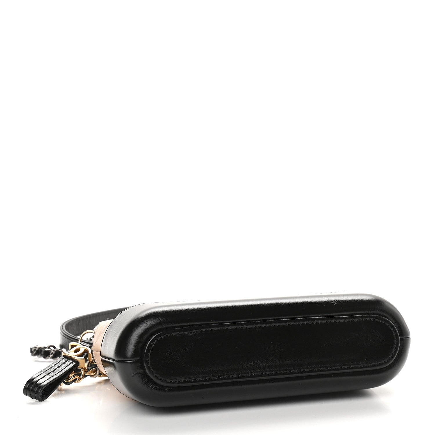 Chanel Aged Calfskin Quilted Small Gabrielle Clutch With Chain Beige Black 4 of 12