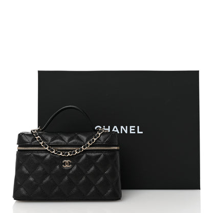 Chanel Caviar Quilted Top Handle Slim Vanity With Chain Black 11 of 11