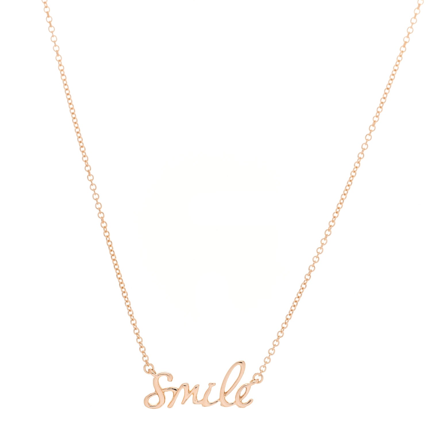 Tiffany 18K Rose Gold Paloma's Graffiti Smile Pendant Necklace 1 of 5