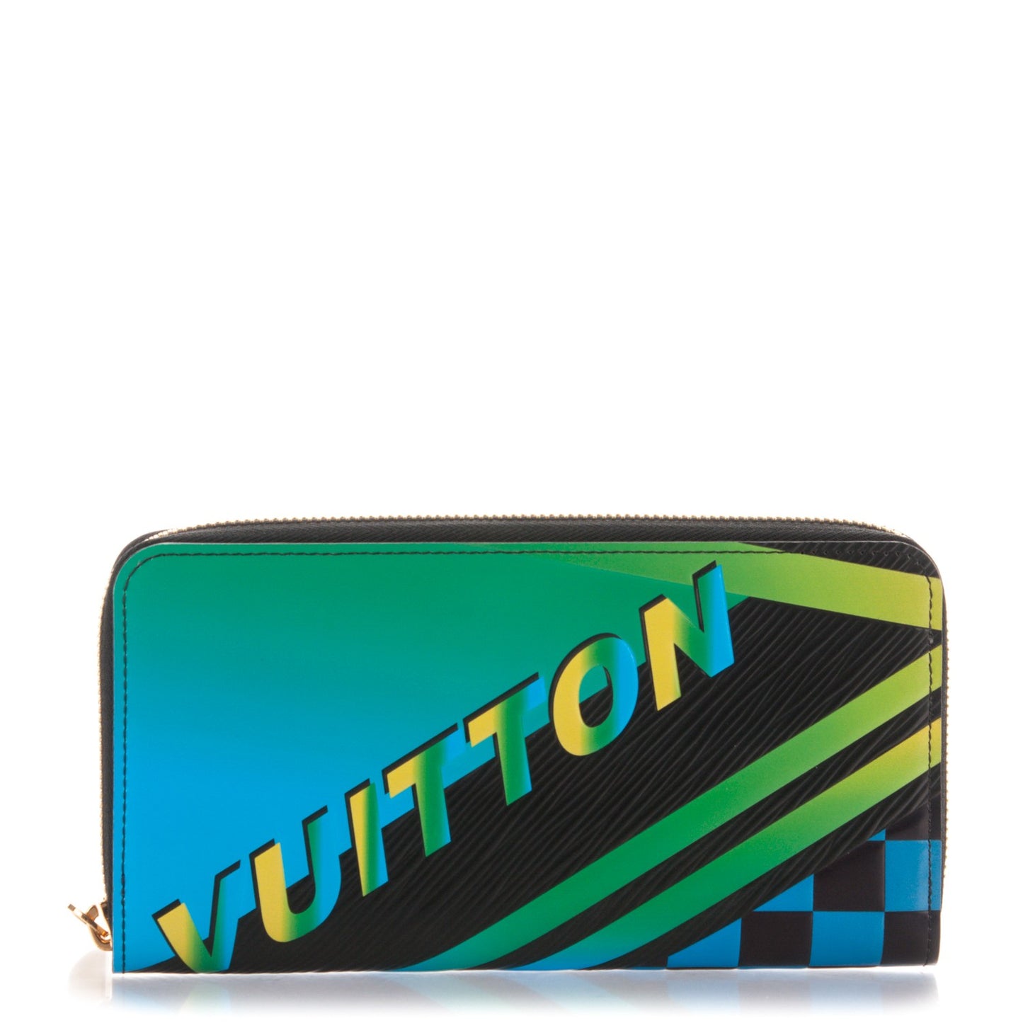 Epi Damier Race Zippy Wallet Blue Vert