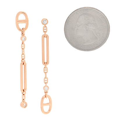 Hermes 18K Rose Gold Diamond Chaos Earrings 2 of 5