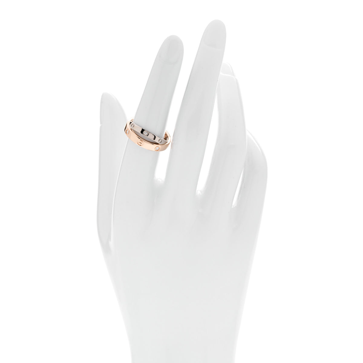 Cartier 18K Pink White Gold 6 Diamond LOVE Ring  52 6 2 of 4