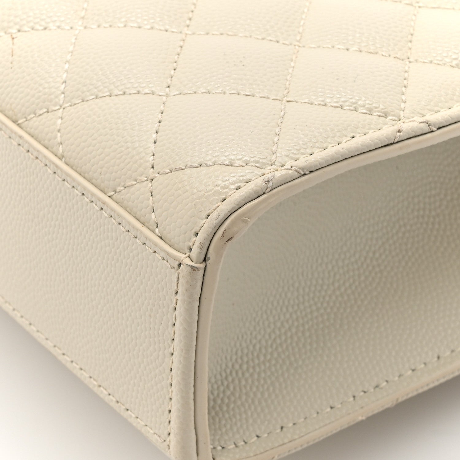 Saint Laurent Grain De Poudre Medium Triquilt Monogram Satchel Crema Soft 14 of 16