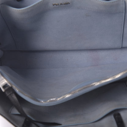 Prada Glace Calf Etiquette Tote Black Astrale 6 of 10