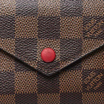 Louis Vuitton Damier Ebene Victorine Wallet Red 8 of 11