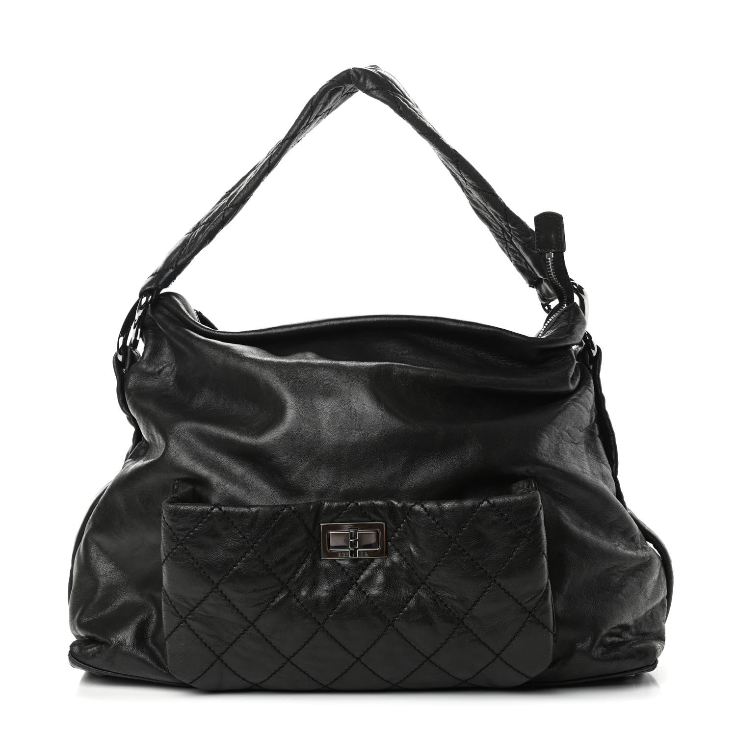 Chanel Lambskin Quilted Mademoiselle Hobo Black 1 of 11