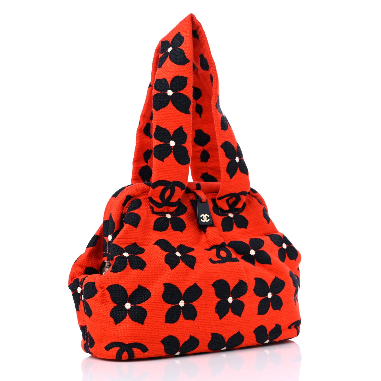 Canvas Printed CC Flower Frame Bag Red Black