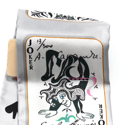 Hermes Silk Jeu de Cartes Twilly Gris Perle Rose Black 4 of 5