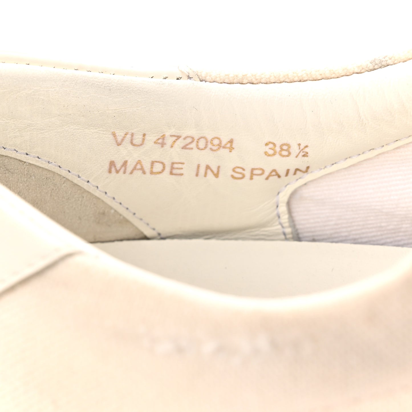 Distressed Canvas Court Classic Sneakers 38.5 Panna