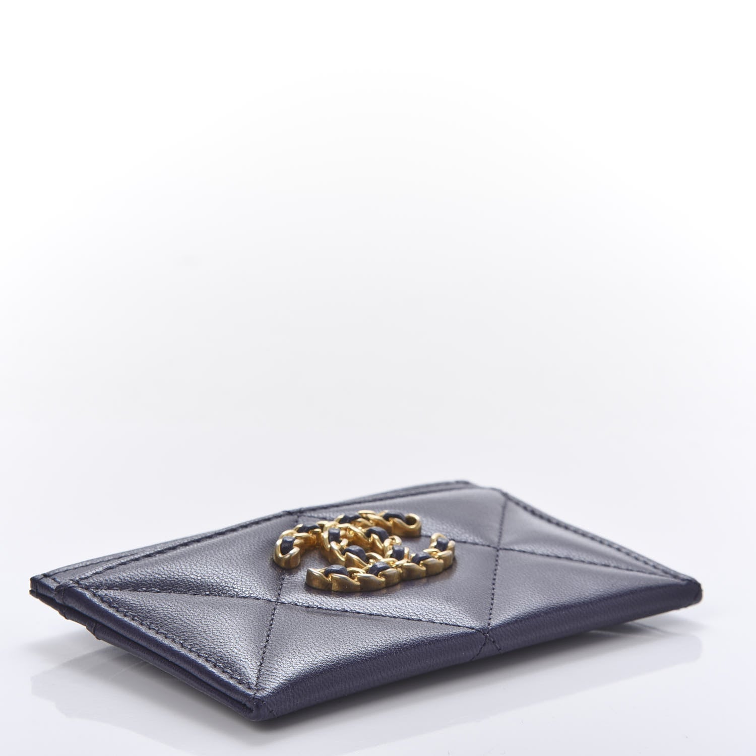 Chanel Shiny Goatskin Quilted 19 Card Holder Purple 4 of 10