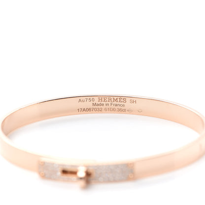 Hermes 18K Rose Gold Diamond PM Kelly Pave Bracelet SH 4 of 6