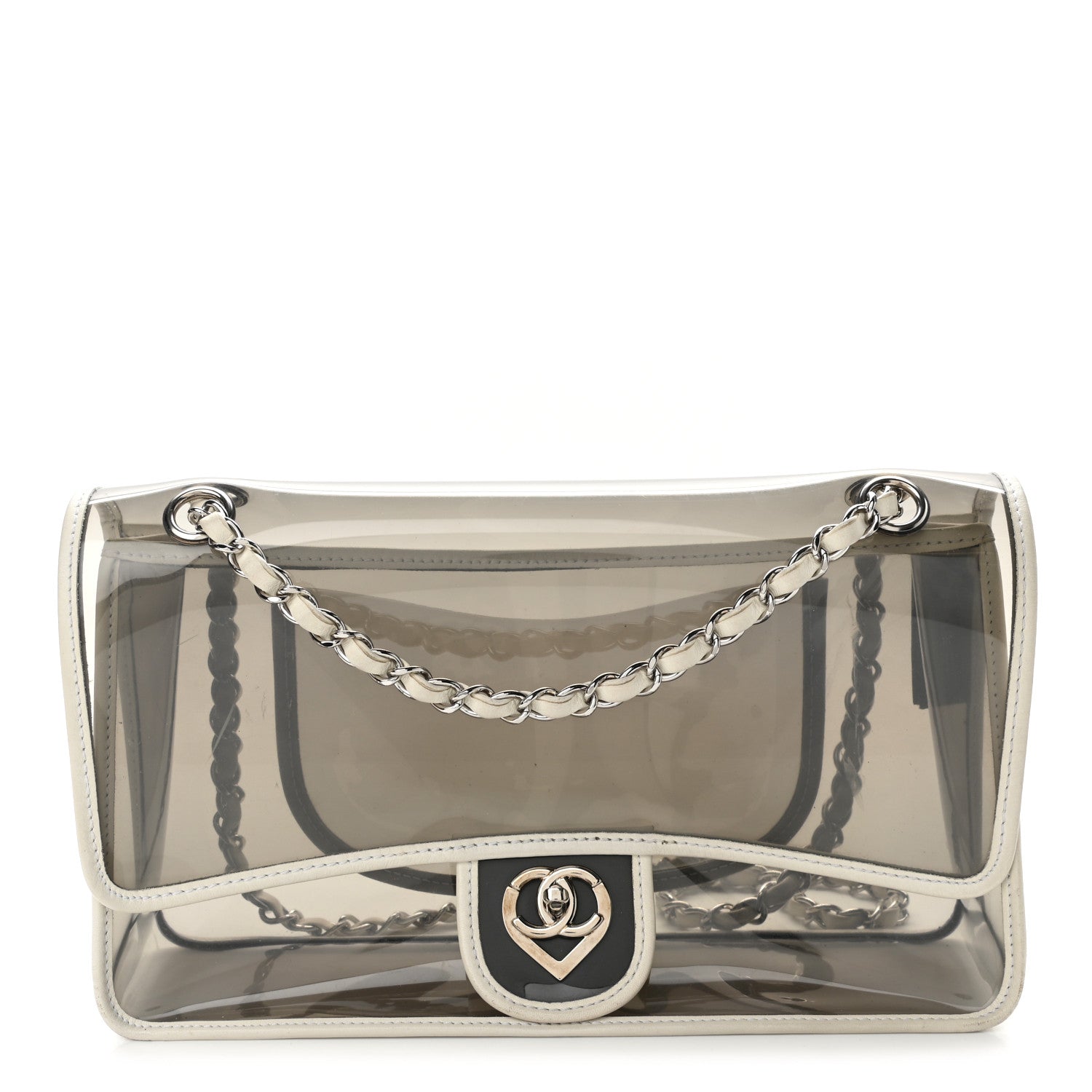 Chanel Lambskin Vinyl Large Naked Flap Silver 1 of 10