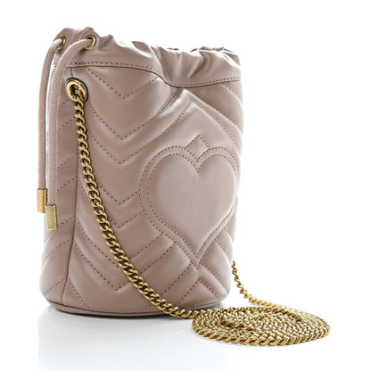 Gucci Calfskin Matelasse Mini GG Marmont 2.0 Bucket Bag Porcelain Rose 3 of 11