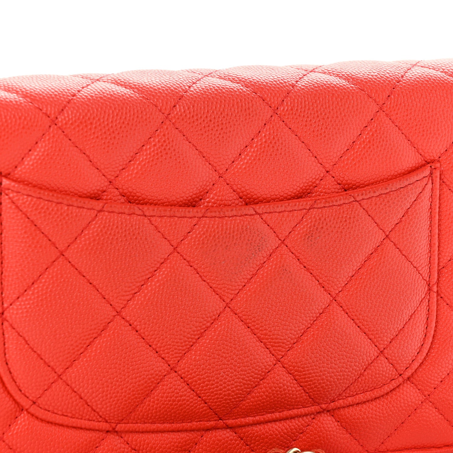 Caviar Quilted Wallet on Chain WOC Red