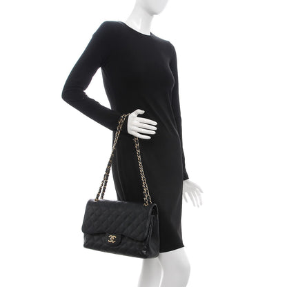 Chanel Caviar Quilted Jumbo Double Flap Black 2 of 22
