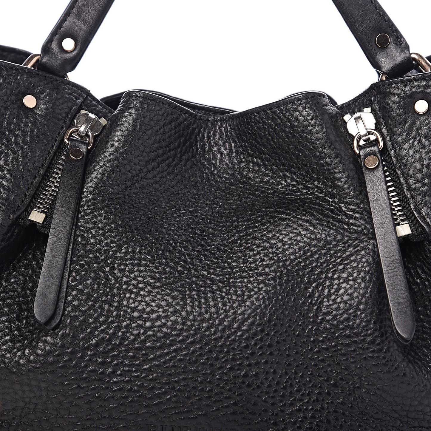 Grainy Calfskin House Check Small Maidstone Black
