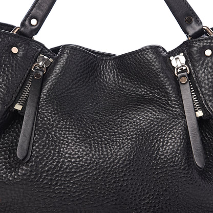 Burberry Grainy Calfskin House Check Small Maidstone Black 6 of 8