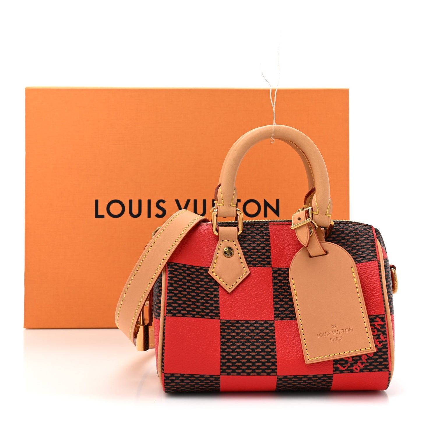 Damier Pop Speedy Bandouliere 18 Red