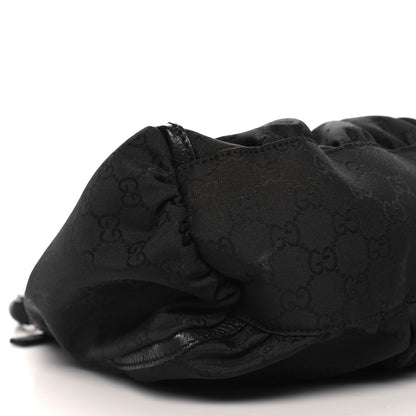 Gucci Nylon Monogram Medium D Gold Ring Hobo Black 9 of 10