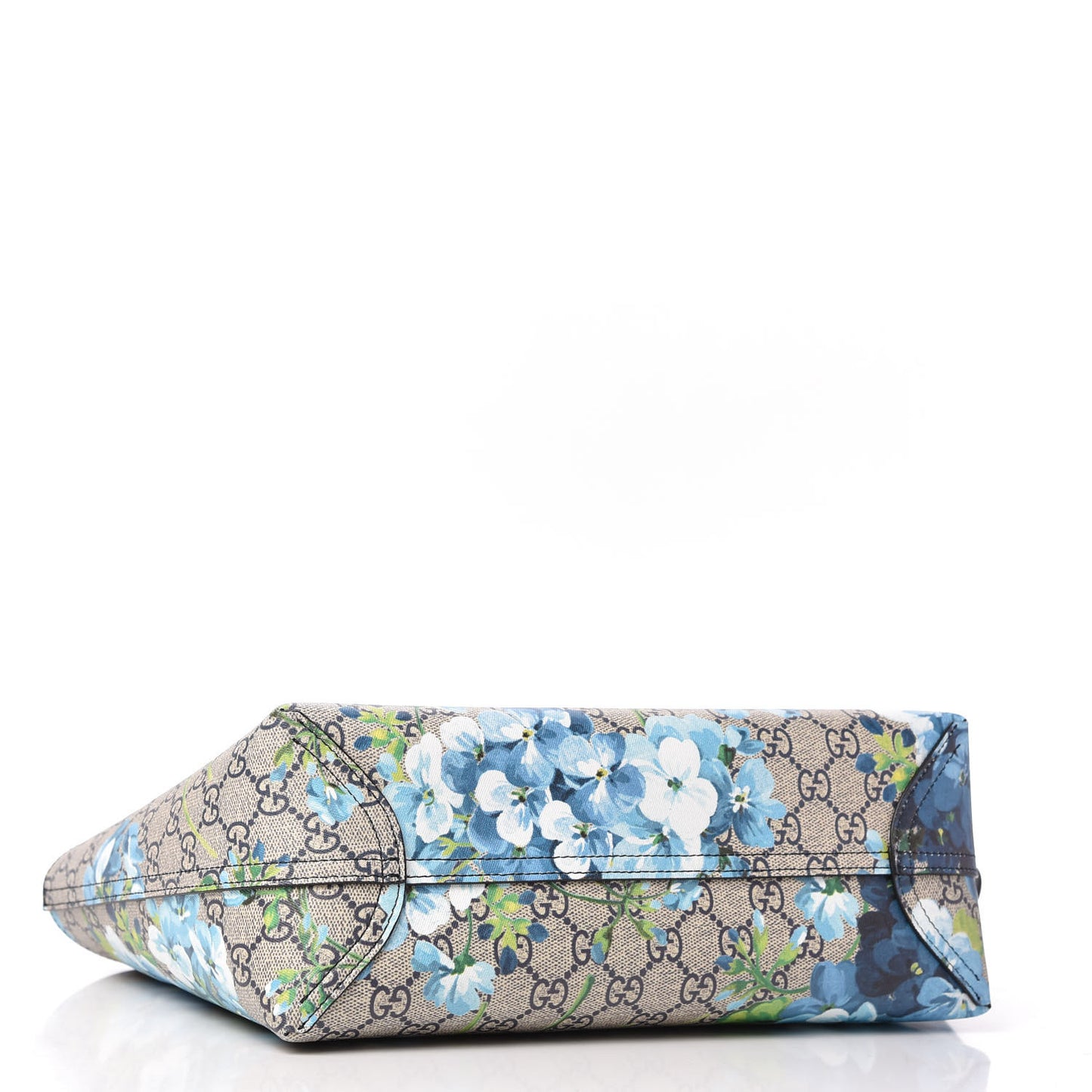 GG Supreme Monogram Blooms Small Reversible Tote Beige Blue Navy