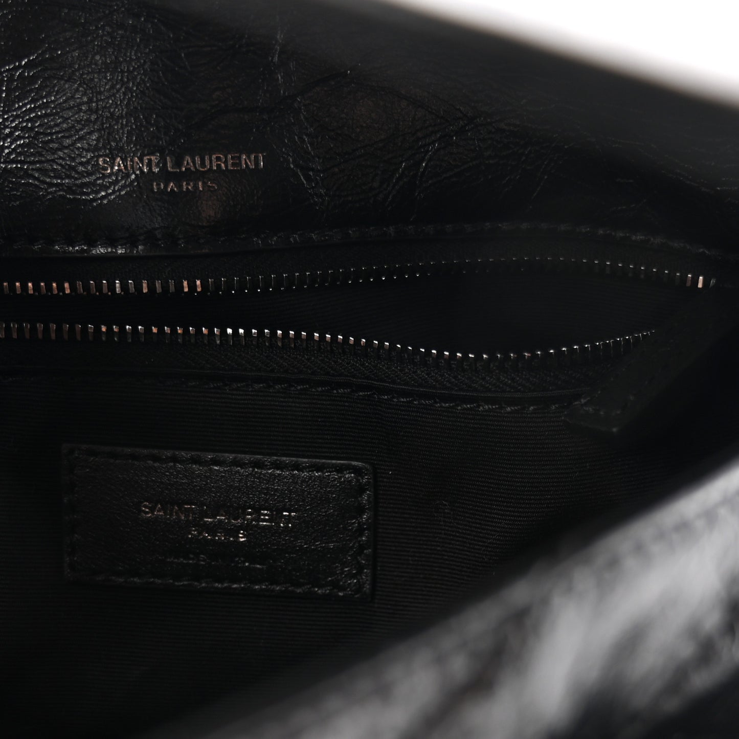 Crinkled Calfskin Matelasse Monogram Medium Niki Chain Satchel Black