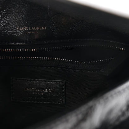 Saint Laurent Crinkled Calfskin Matelasse Monogram Medium Niki Chain Satchel Black 6 of 10