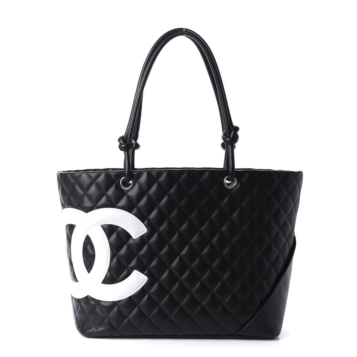Chanel Calfskin Quilted Large Cambon Tote Black White 1 of 10