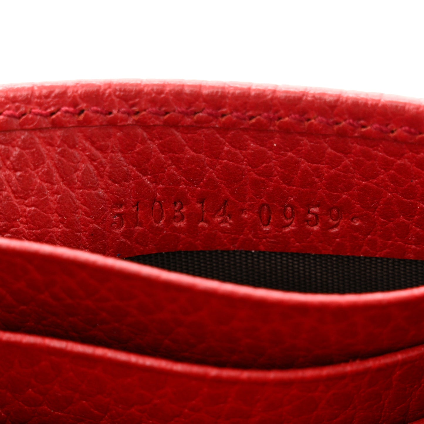 Dollar Calfskin Interlocking G Chain Wallet Red