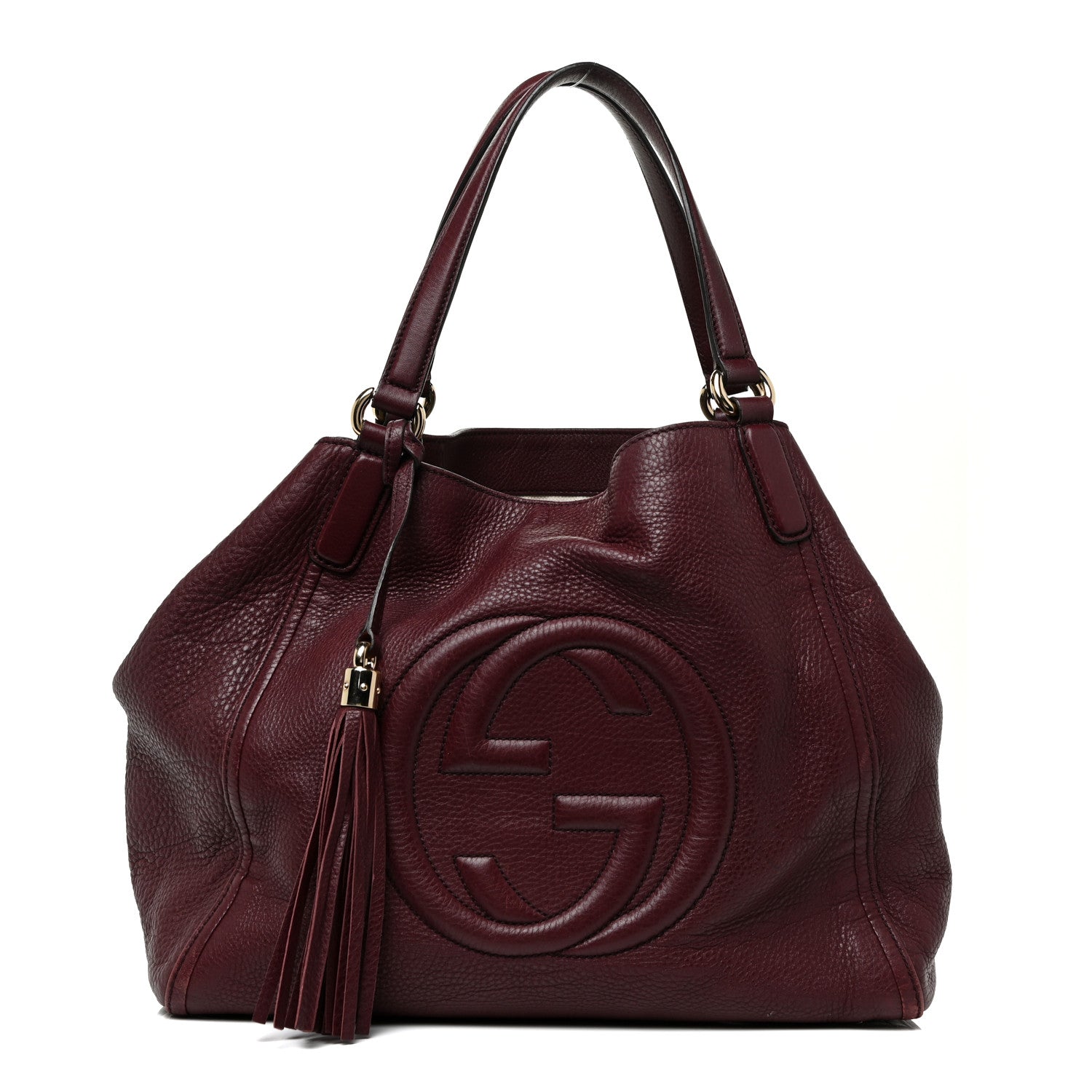 Gucci Pebbled Calfskin Medium Soho Shoulder Bag Bordeaux 1 of 24