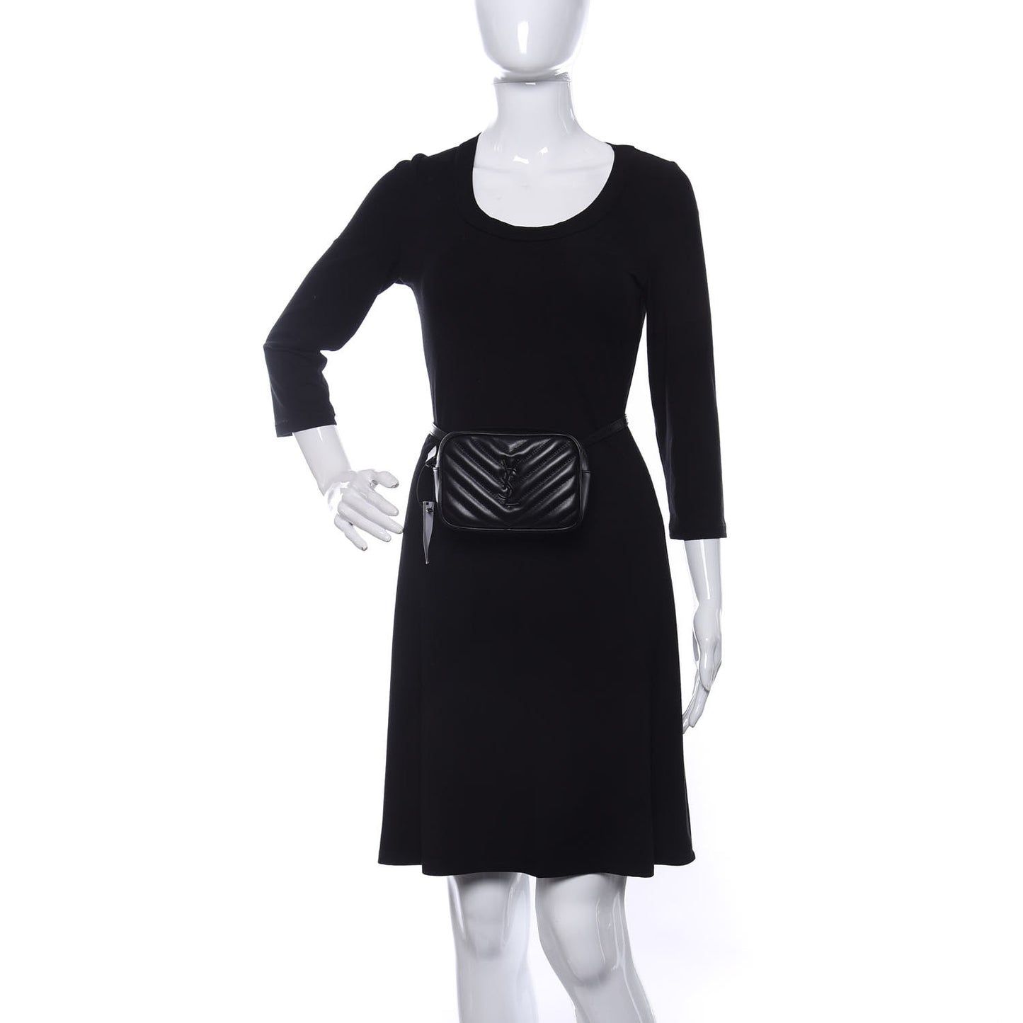 Calfskin Matelasse Monogram Lou Belt Bag Black