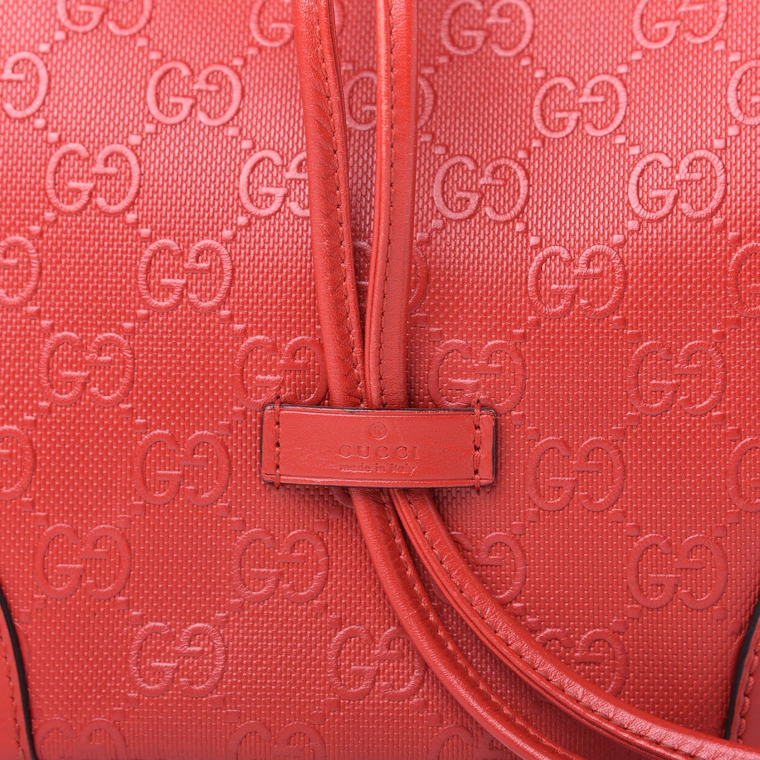 Gucci HIlary Lux GG Monogram Embossed Studded Small Bucket Bag Tobasco 10 of 10
