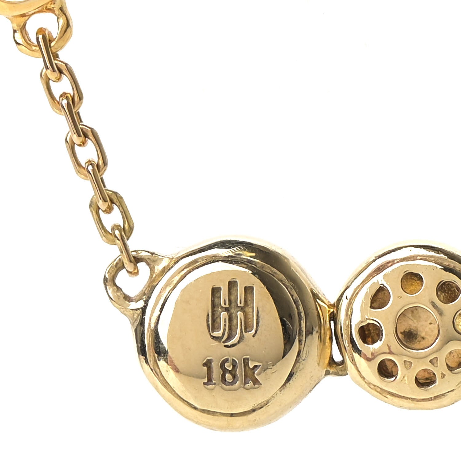 John Hardy 18K Yellow Gold Diamond Long Dot Hammered Necklace 4 of 4