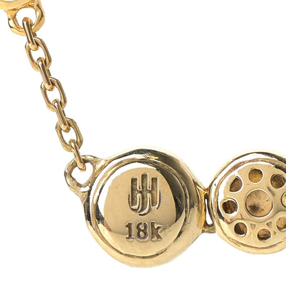 John Hardy 18K Yellow Gold Diamond Long Dot Hammered Necklace 4 of 4