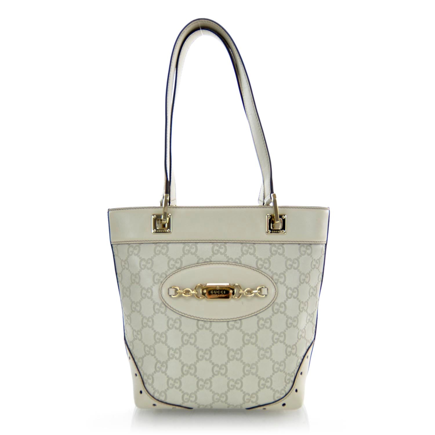 Gucci Guccissima Punch Tote Ivory 1 of 8
