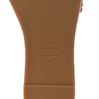 Valentino Garavani Canvas Atelier 08 San Gallo Edition Espadrille Flat Slide Sandals 38 Natural 6 of 8