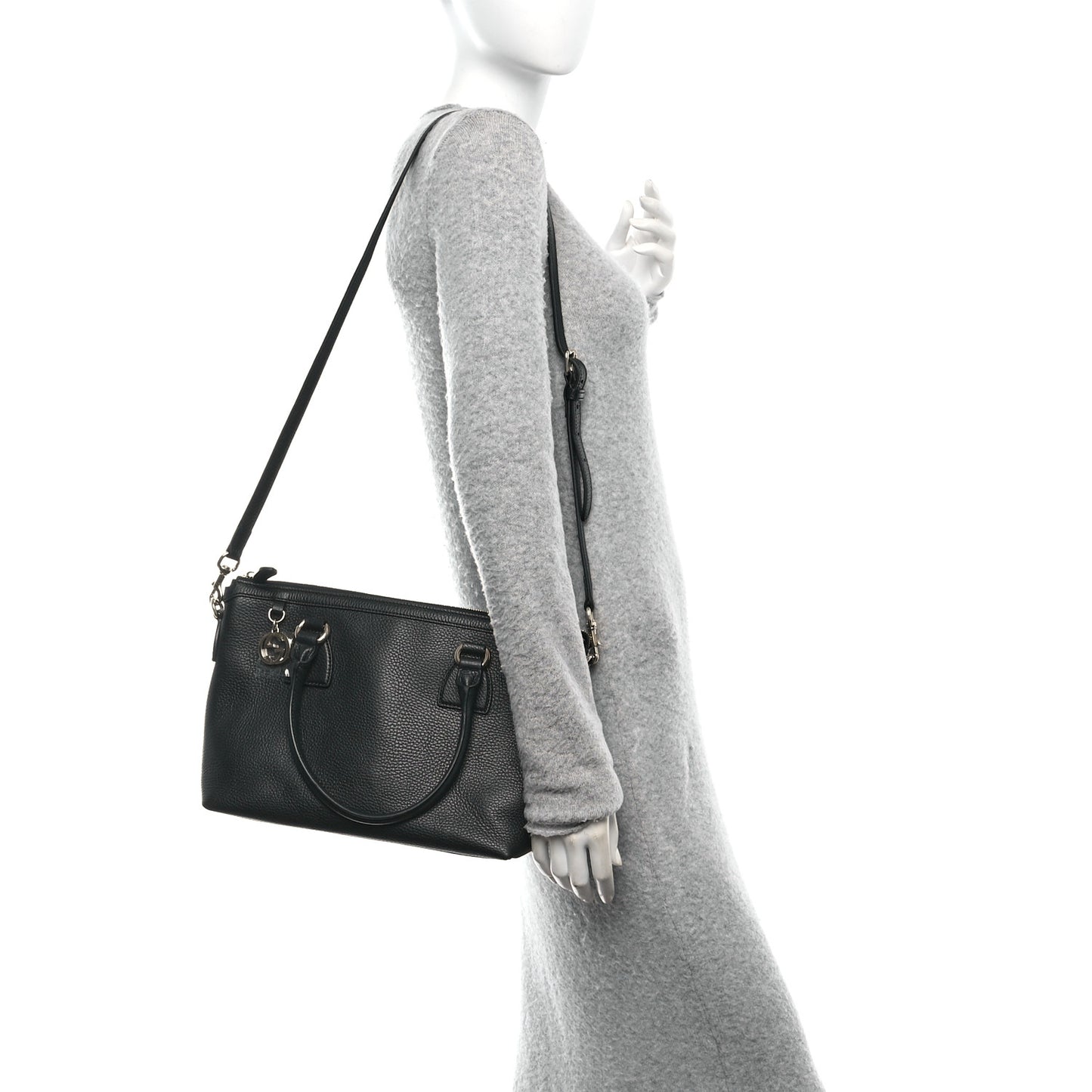 Dollar Calfskin GG Charm Satchel Black