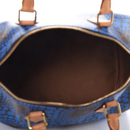 Louis Vuitton Monogram Kusama Town Speedy 30 Blue 8 of 13