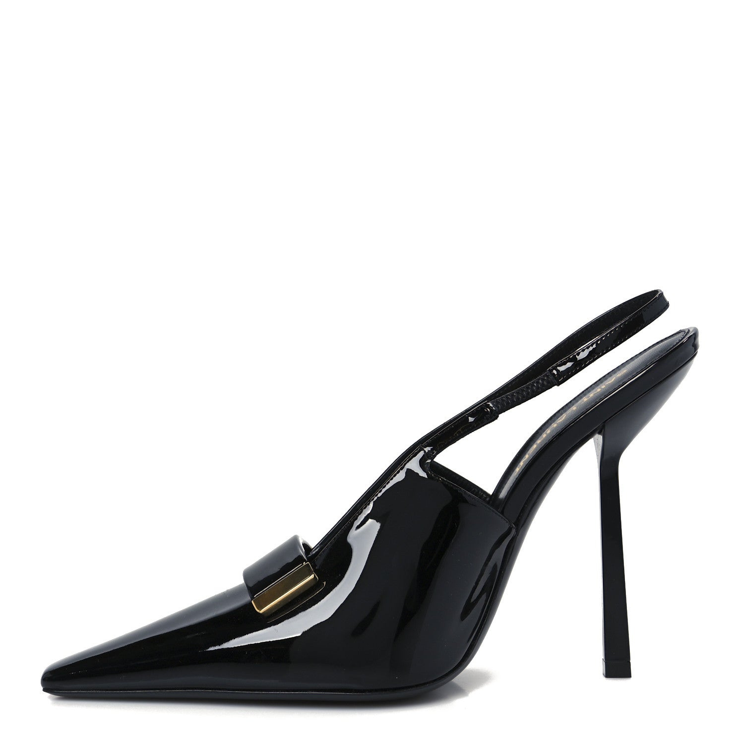 Saint Laurent Patent Madame 115mm Slingback Pumps 38.5 Black 1 of 10